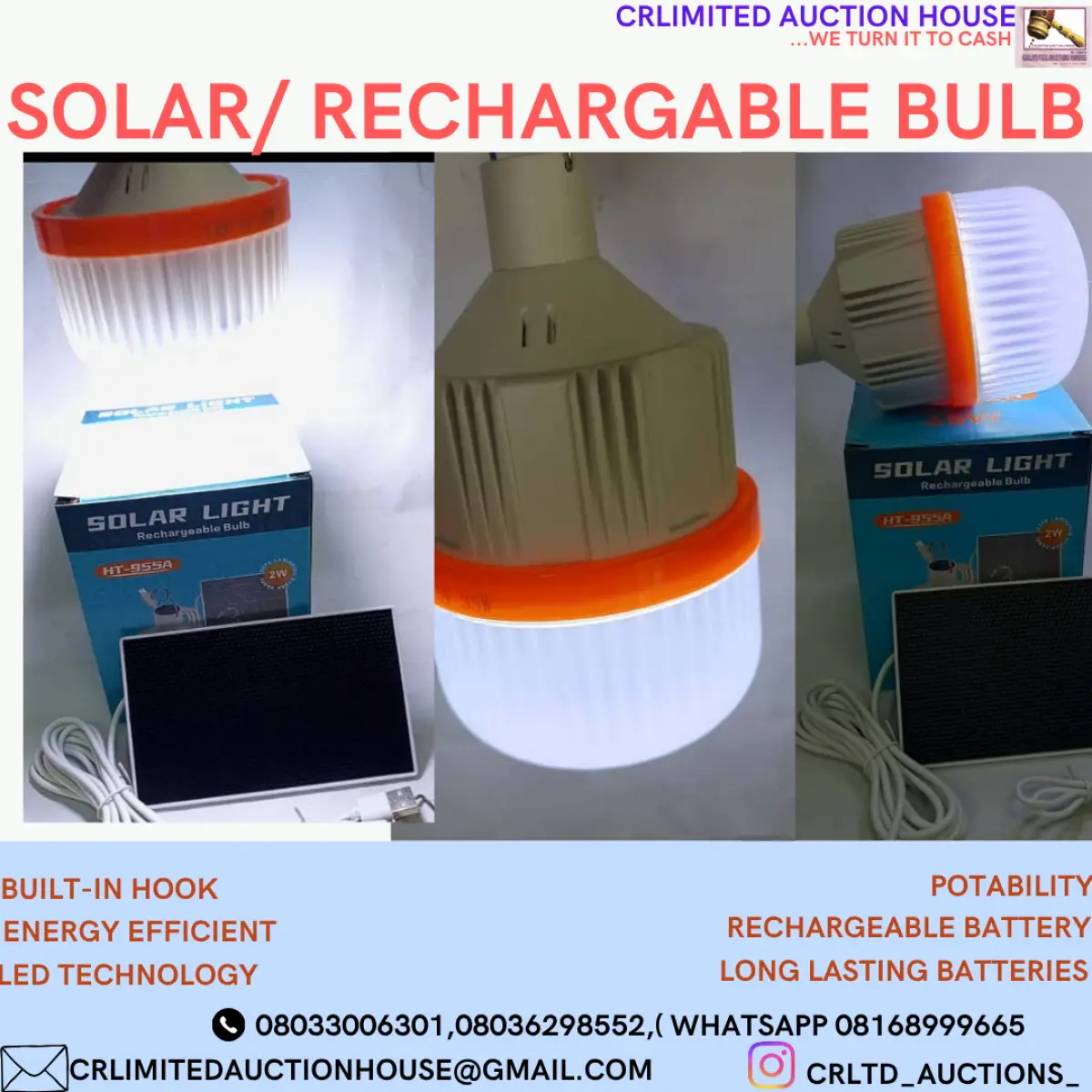 SOLAR RECHARGABLE BULB - Image 1