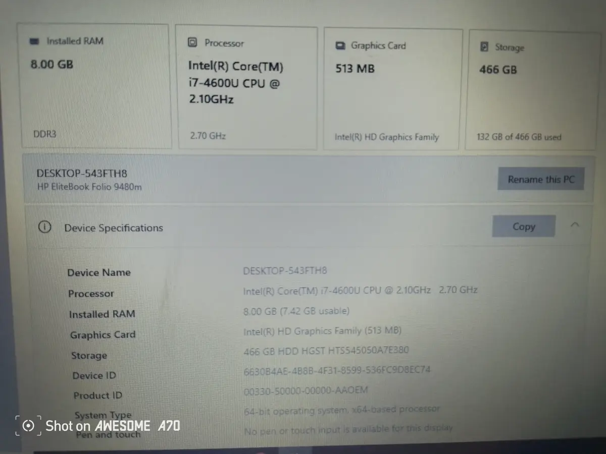 HP ELITEBOOK Folio 9480m - Image 3