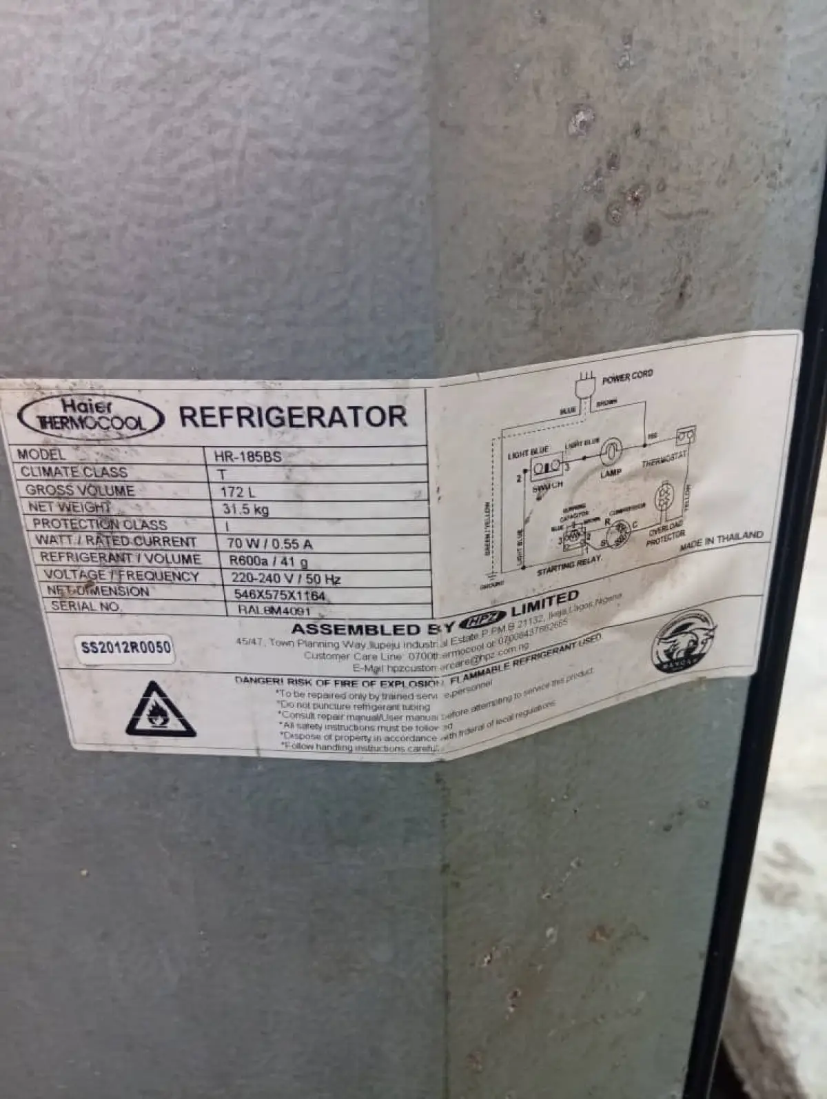 Haier thermcool refrigerator model HR-185L - Image 6