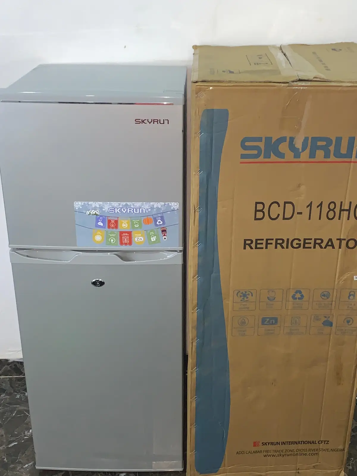 SKYRUN 118L Double Door Fridge (Model: BCD-118HC) - Image 1