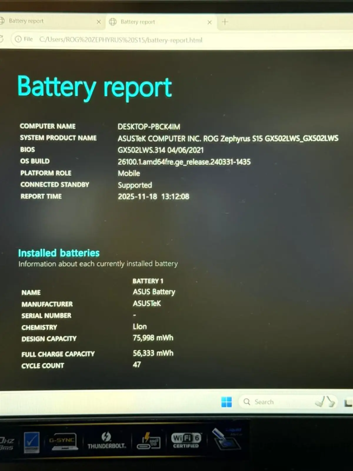 Fresh Uk Used ASUS ROG Zephyrus S15 GX502LWS - Image 9