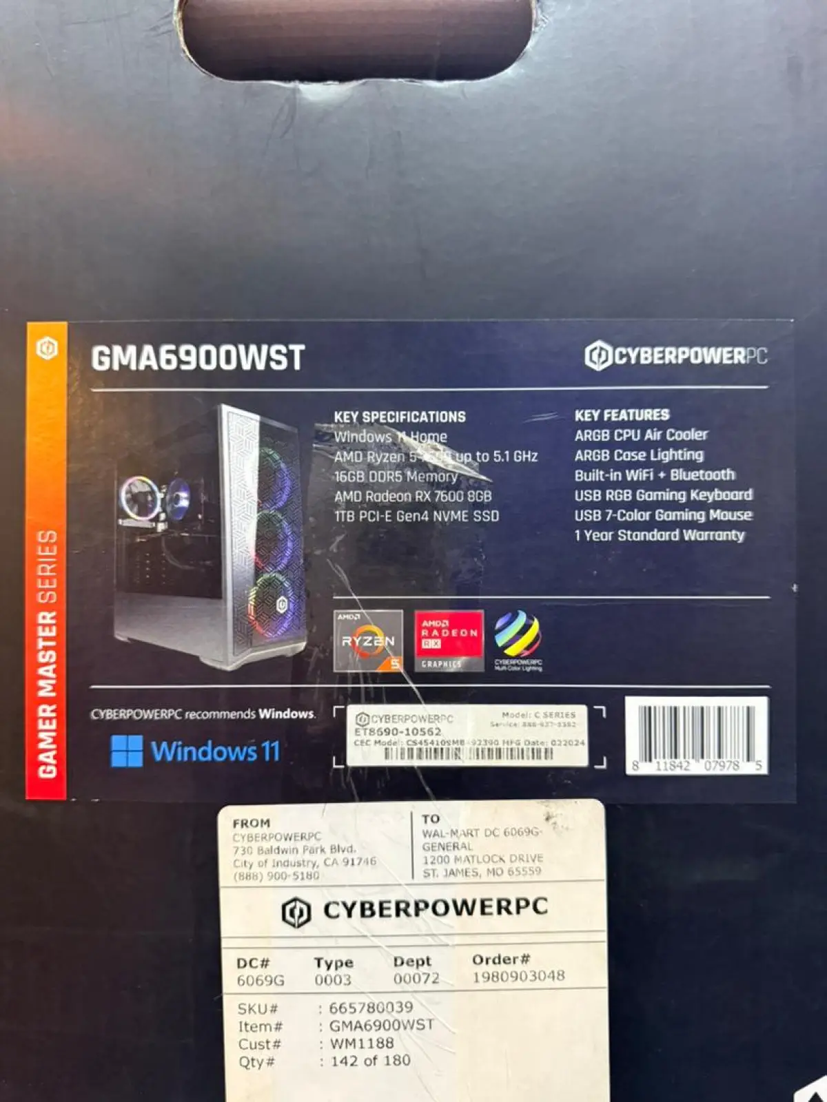 Brand New 2024 CyberPowerPC GMA6900WST Gaming Desktop - Image 4