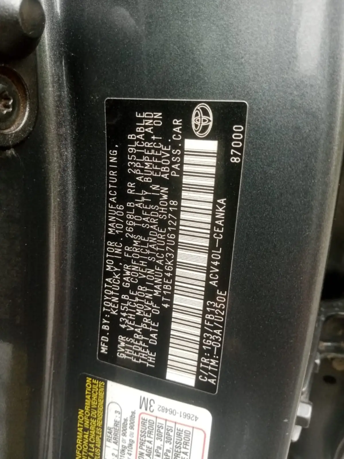 2008 Toyota Camry Tokunbo - Image 3