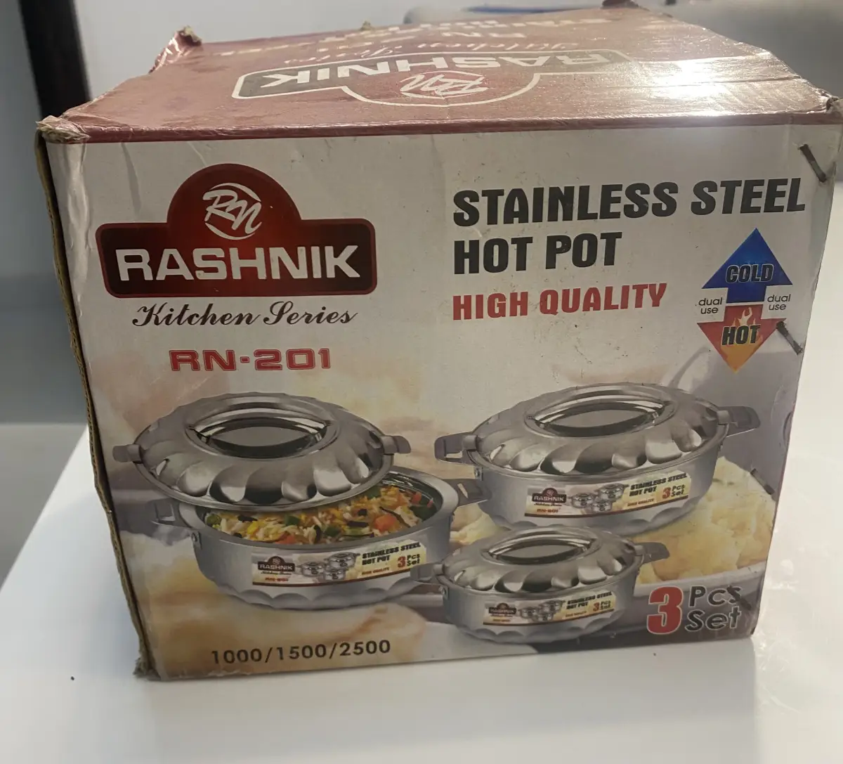 Rashnik 3pcs Stainless steel hot pot set - Image 1