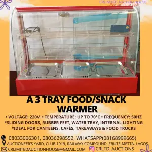 A 3 TRAY FOOD, SNACK WARMER