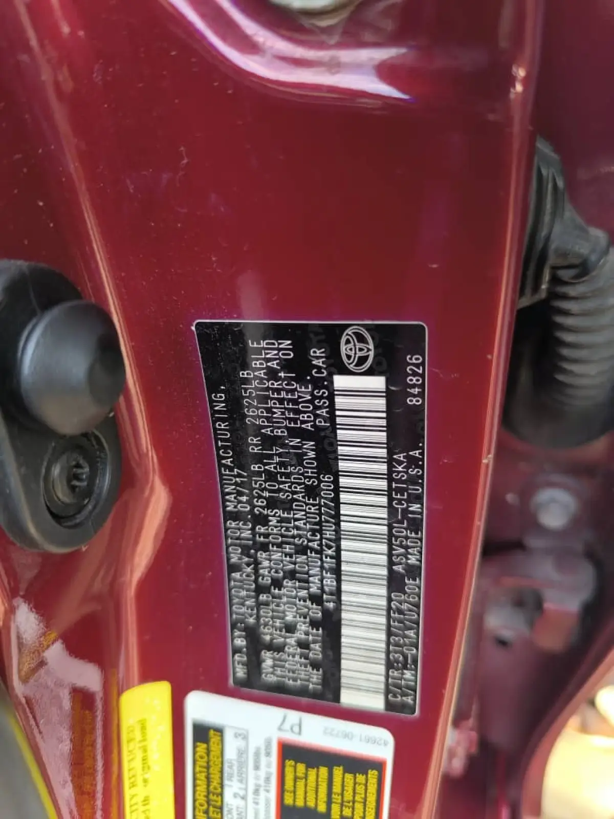 TOKS TOYOTA CAMRY LE 2017 MODEL - Image 10