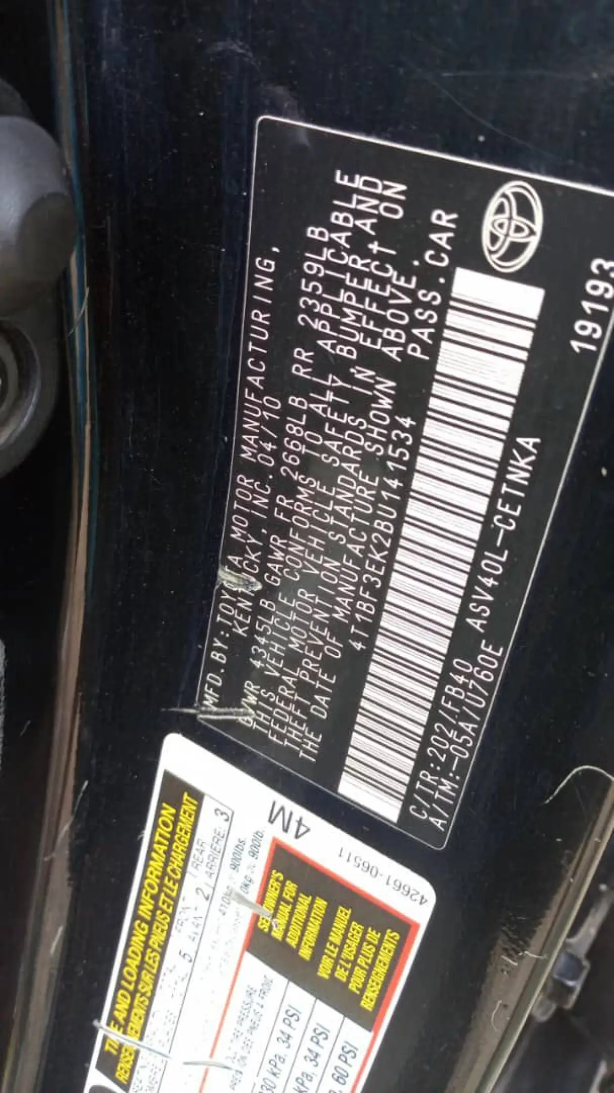 Reg Toyota Camry 2011 Model - Image 3