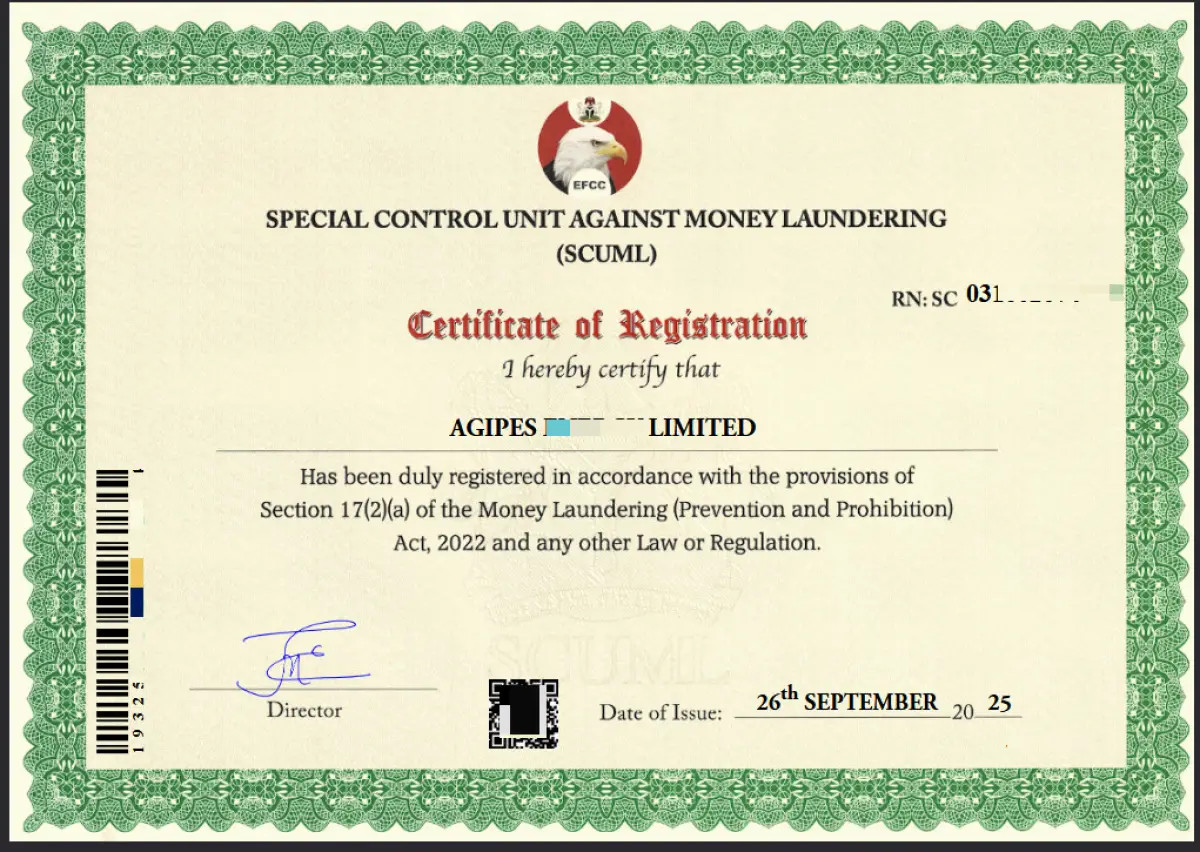 SCUML Certificate Registration And Requirement In Nigeria - Image 1