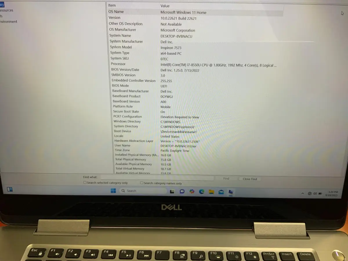 Foreign used Dell Inspiron 15 7000 - Image 2
