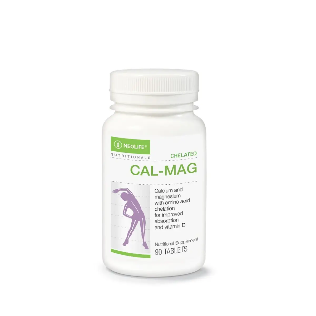 Chelated Cal-Mag with 500 IU Vitamin D3 - 90 Tablets for Body Pains - Image 1