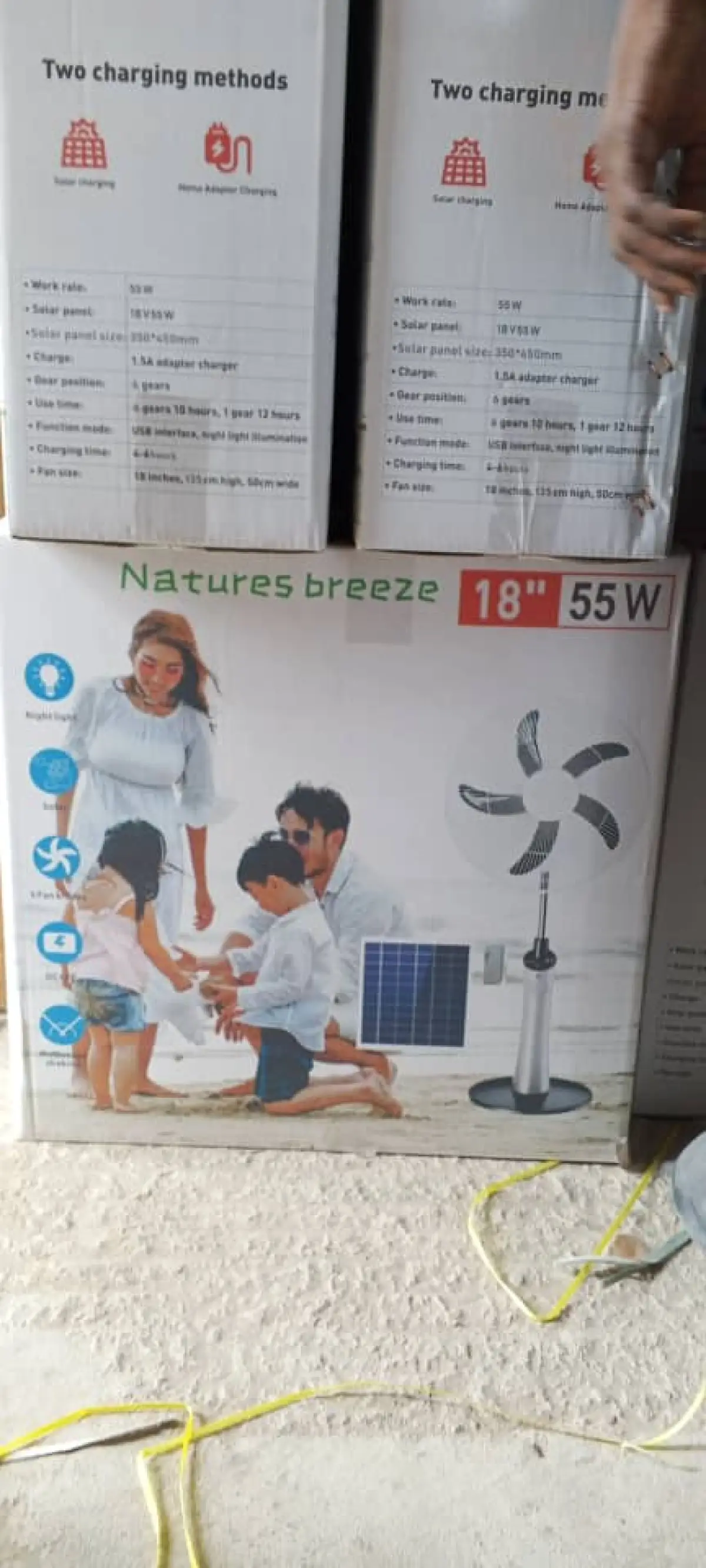 BM Solar Rechargeable Standing Fan - Image 1
