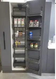Gray pantry unit
