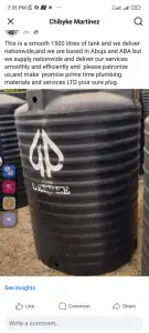 1500 litres of geepee tank