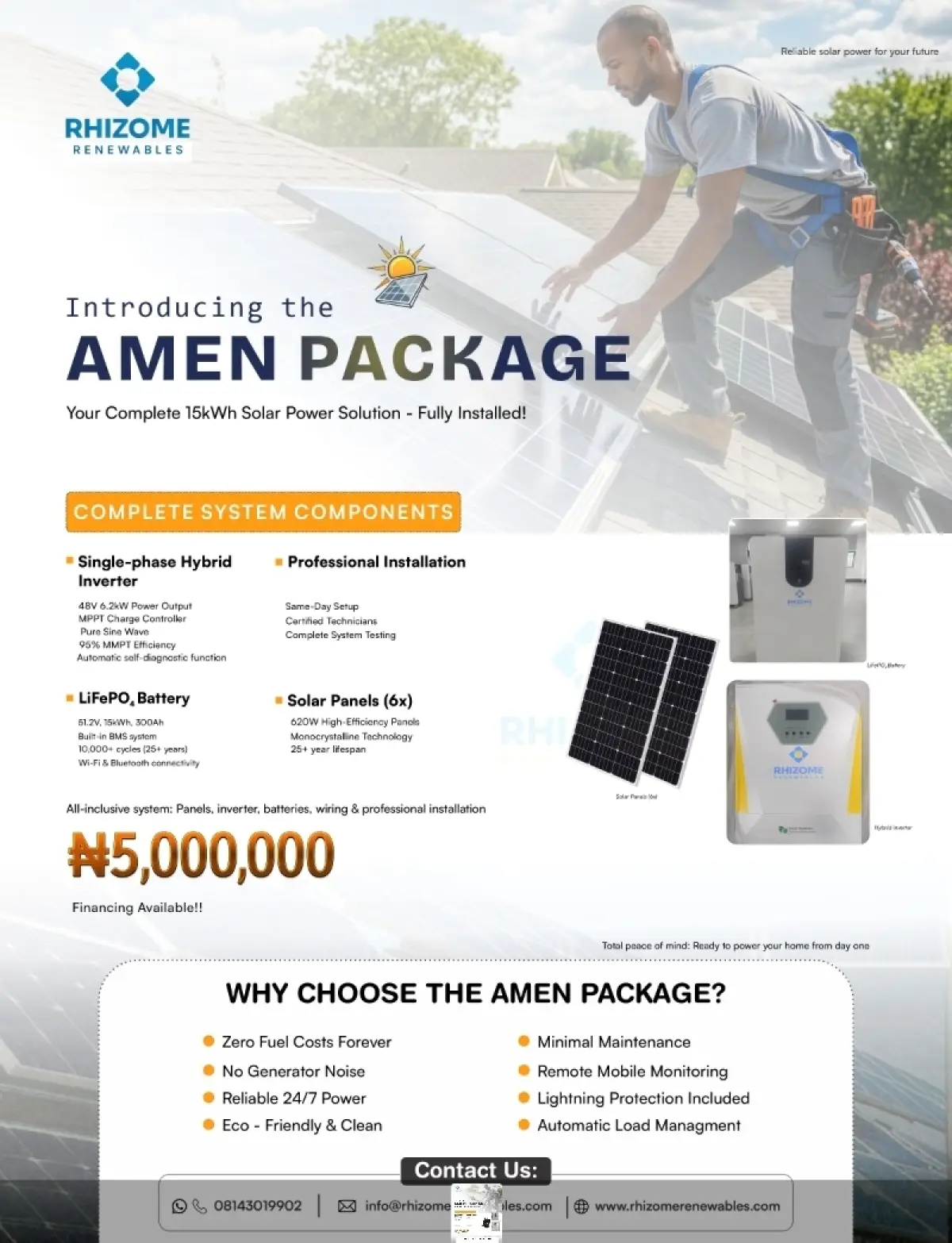 Rhizome Renewables Solar (complete 15kWh installation) - Image 1