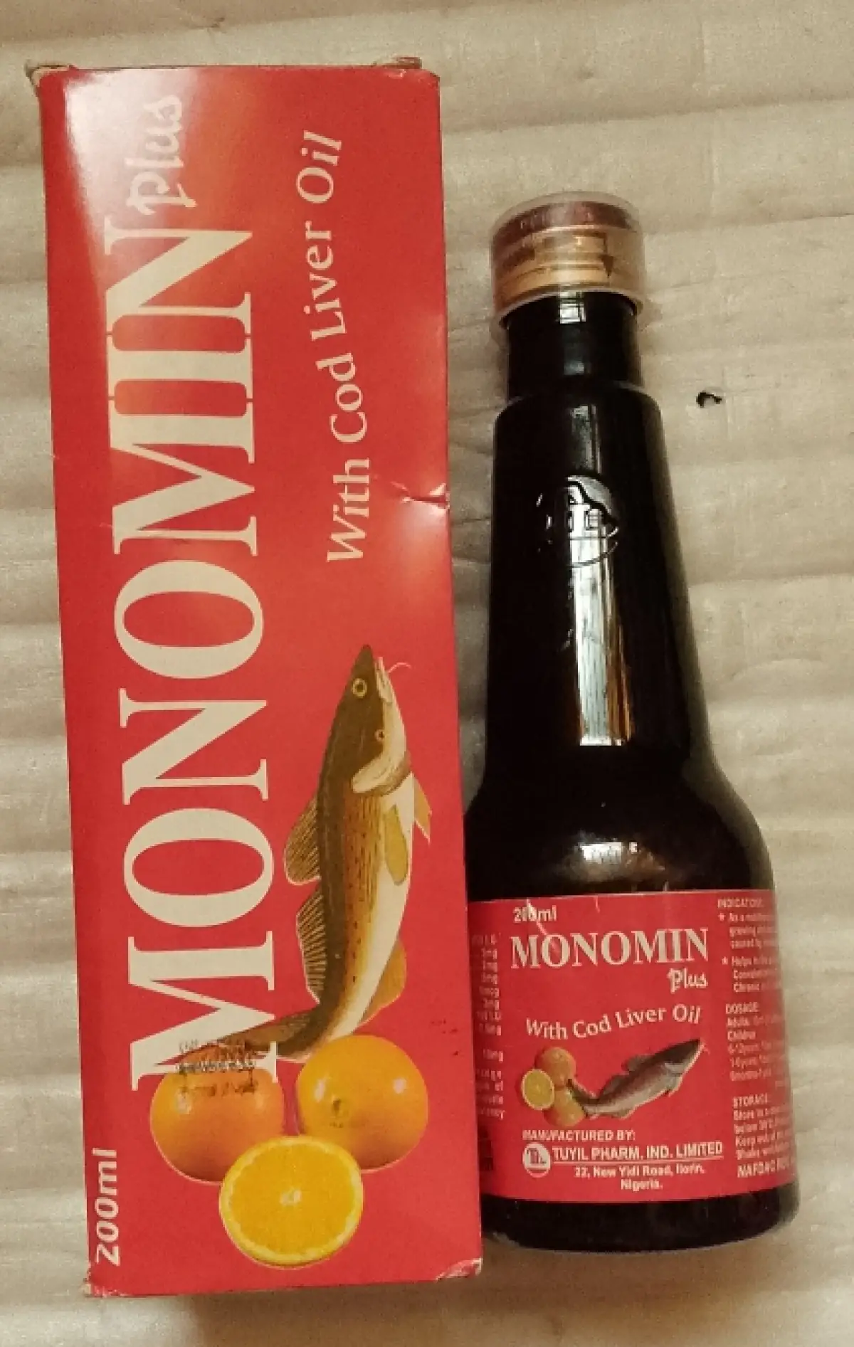 Monomin Plus Syrup with Cod Liver Oil 200ml - Image 1