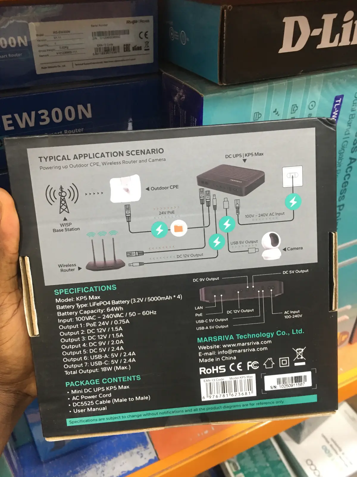 Marsriva kp5 Max 20000mAh Mini DC ups (Router powerbank)UPS - Image 2