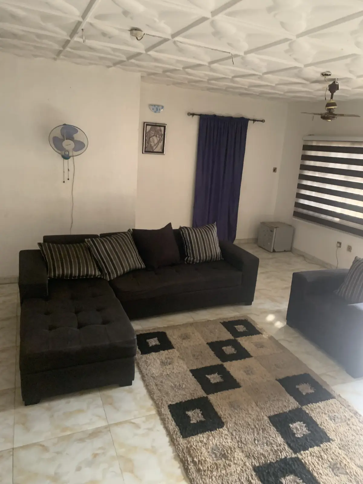 L-Shaped 7seater sofa with throw pillows - Image 2