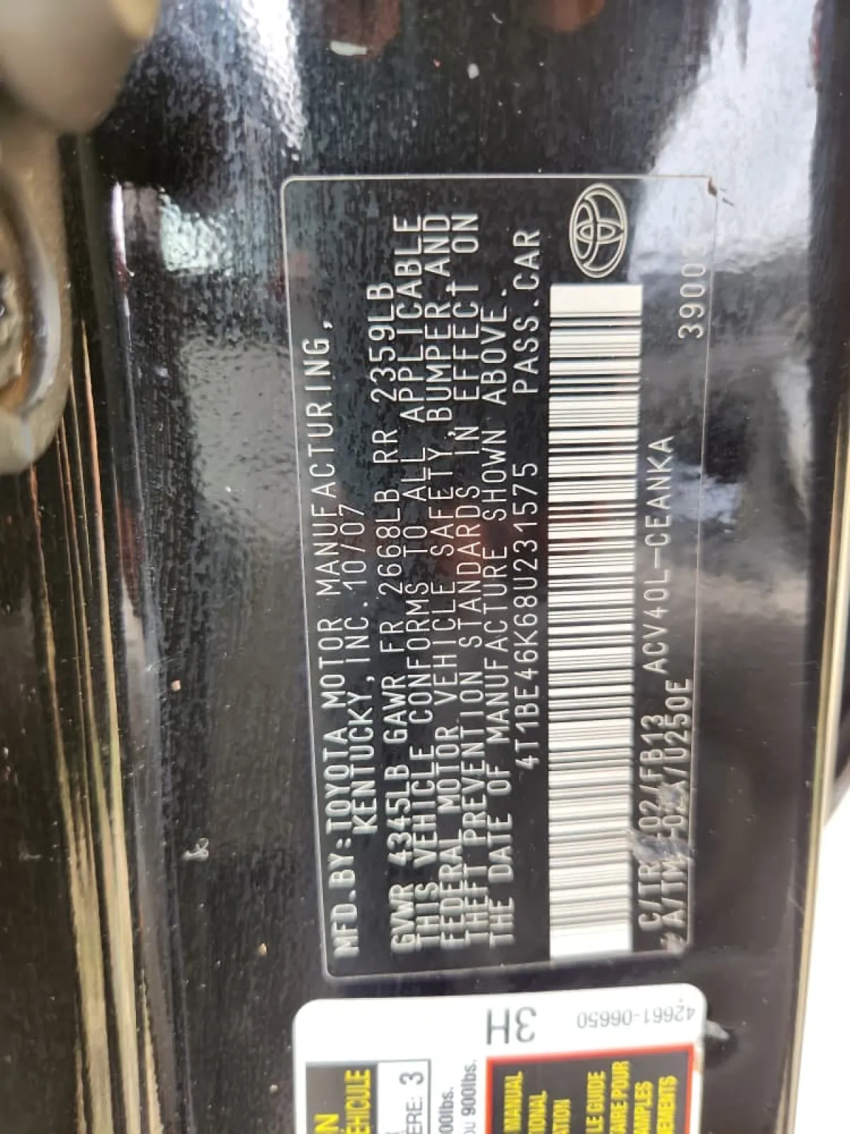 Toyota Camry LE 2008 - Image 4