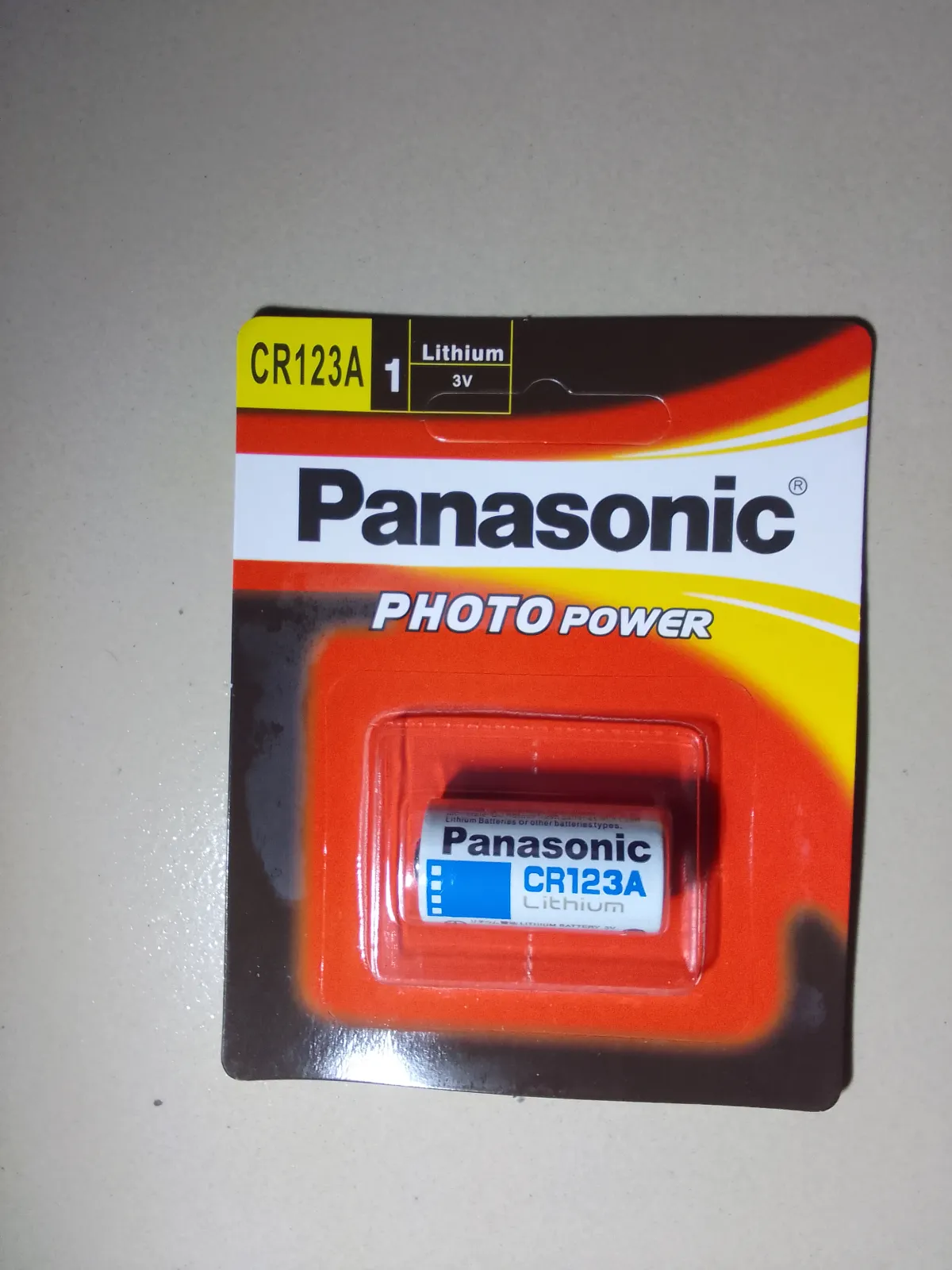 Panasonic CR123A 3V Lithium Photo Battery - Image 1