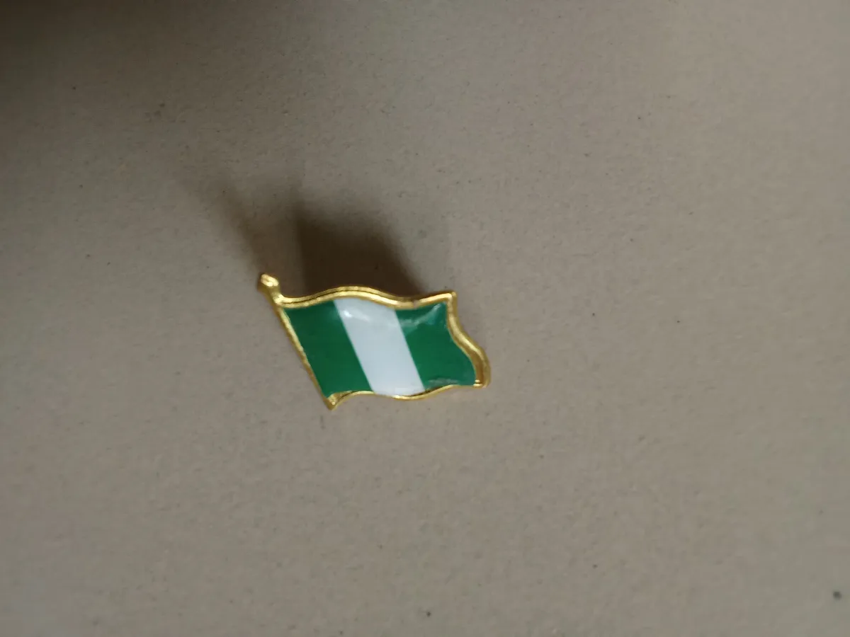Nigerian Flag And Map Shape Brooch Pin - Image 1
