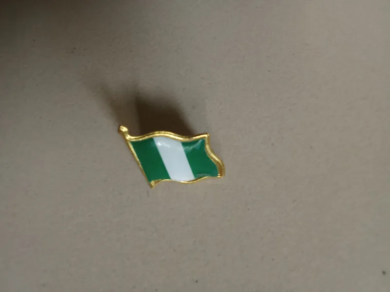 Nigerian Flag And Map Shape Brooch Pin