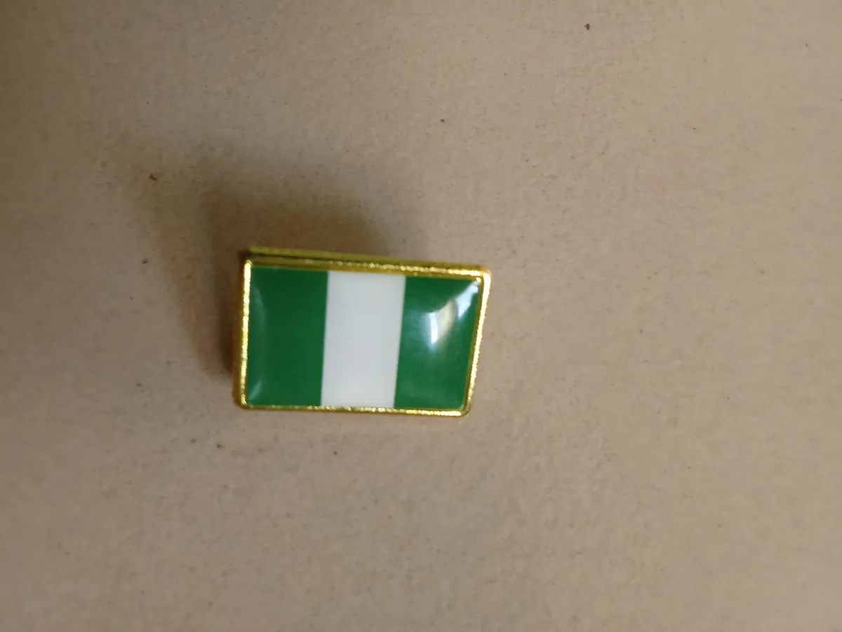 Nigerian Flag And Map Shape Brooch Pin - Image 2