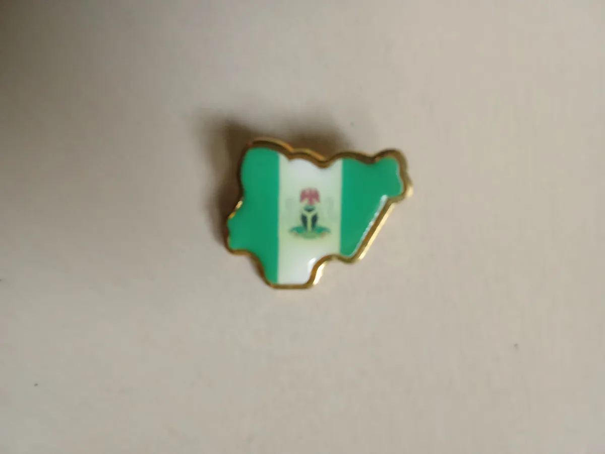 Nigerian Flag And Map Shape Brooch Pin - Image 3