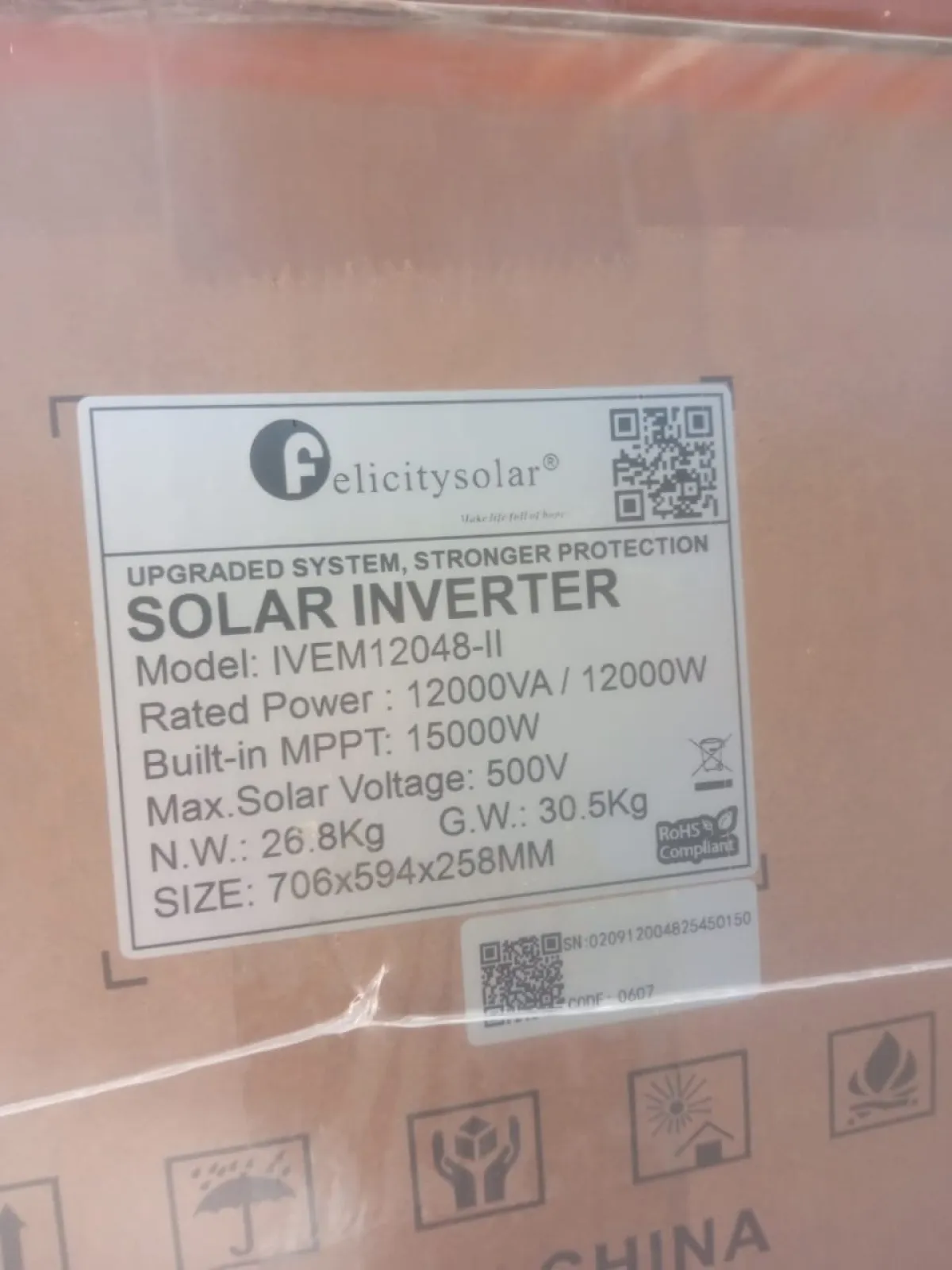 12kva 48v Felicity solar inverter - Image 1