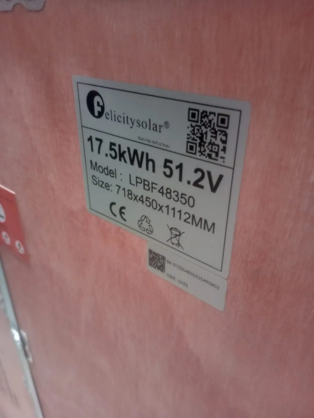 17. 5kwh 51. 2v Felicity lithium ion battery - Image 1