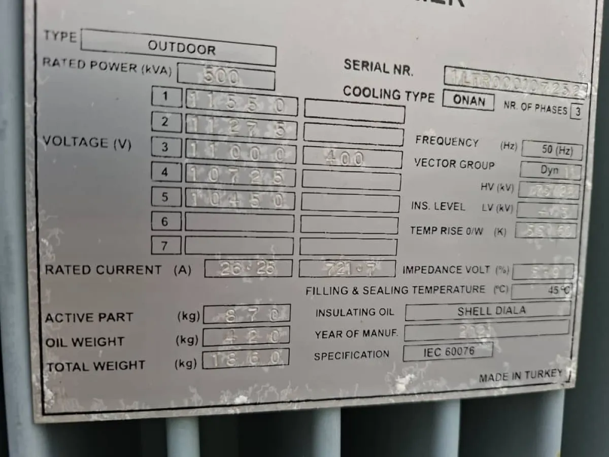 Standard 500 KVA TRANSFORMER - Image 6