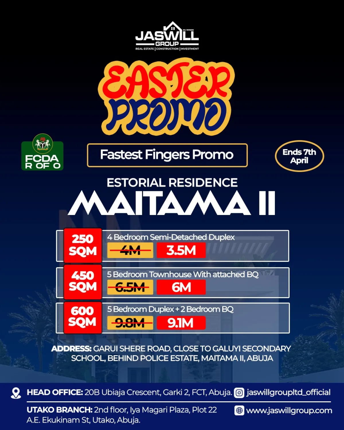 4Bed Semi-Detached Duplex Land Maitama II Abuja - Image 1