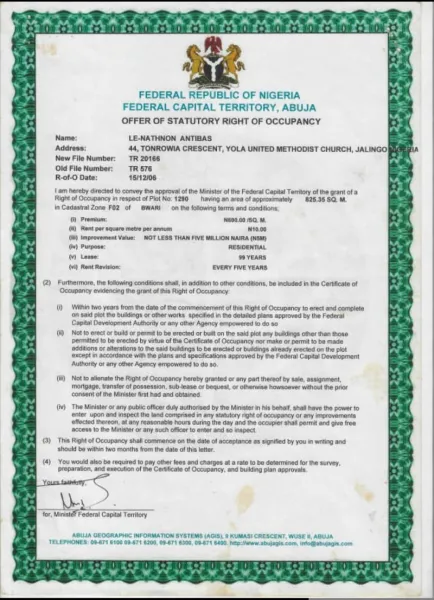 Fenced 825sqm C of O Plot, Opposite Arab Contractors Site, Bwari Abuja