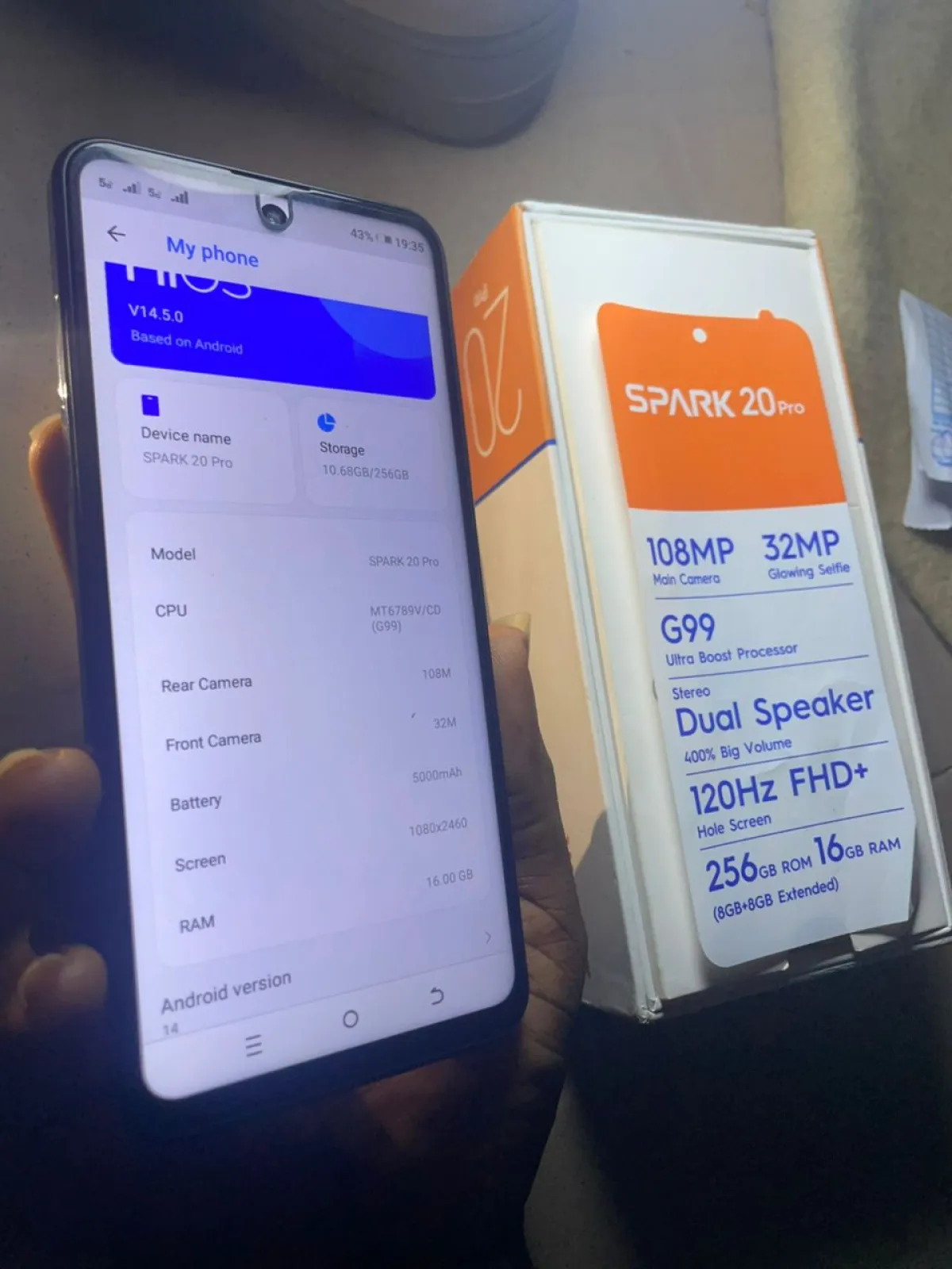 New Tecno Spark20 pro(256gig)for giveaway Sale - Image 2