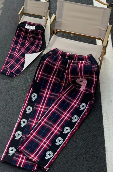 Wool checker joggers