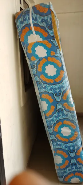 6 by 6, 16 inches foam mattress. Family size