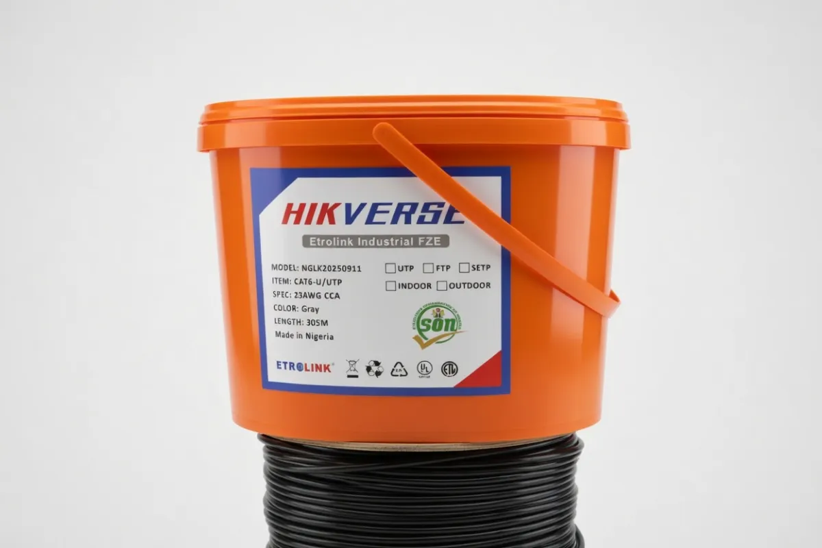 NW-CAT6 UTP-CCA Grey 305M Bucket HIKEVERSE - Image 1