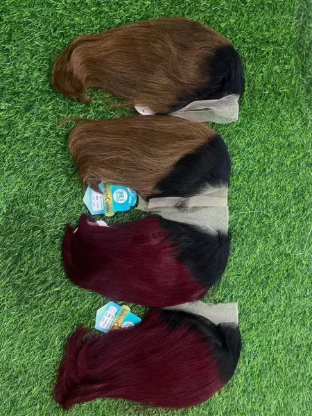 Dark root human hair wig