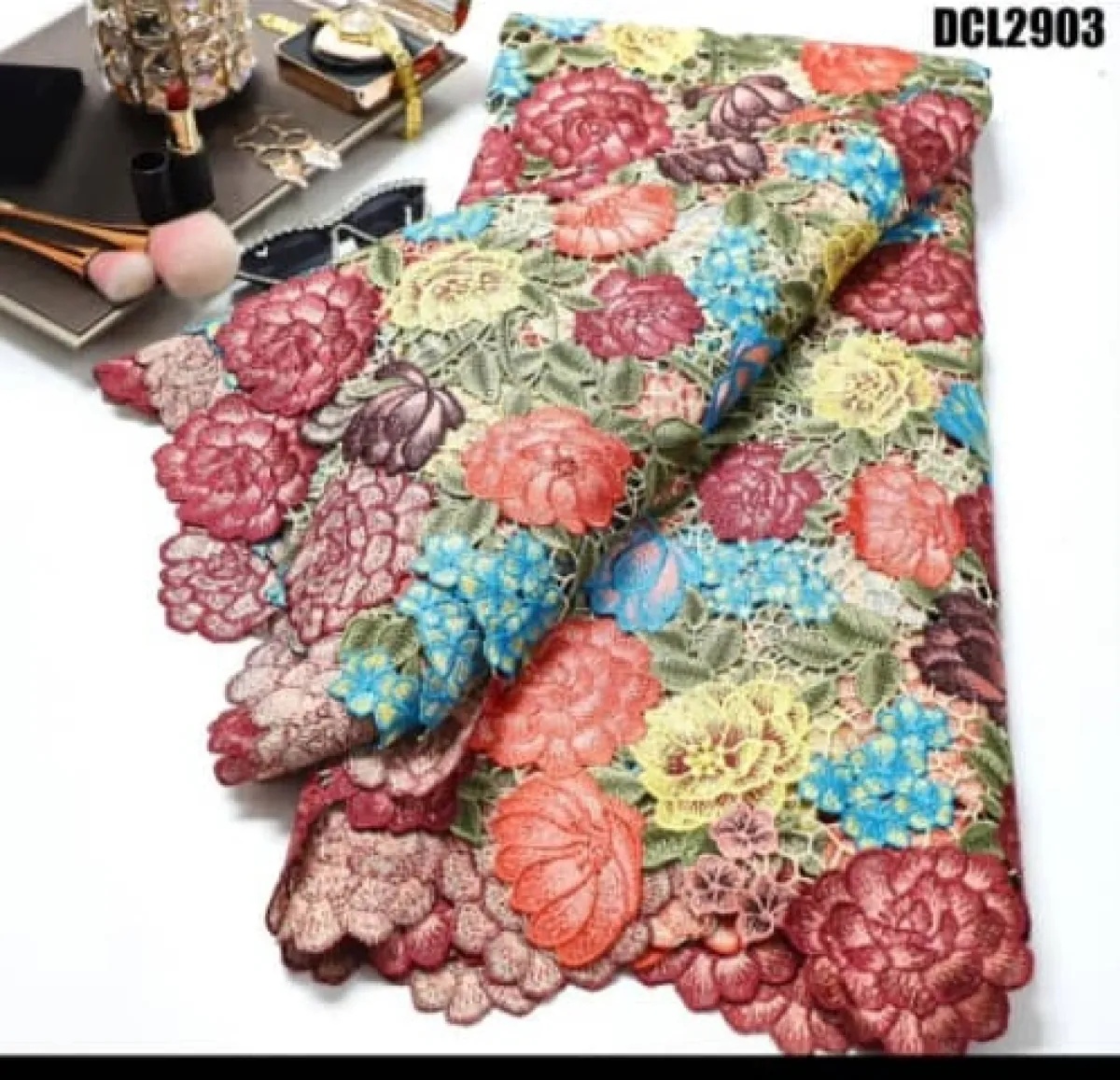 Peony Flower Guipure Lace - Image 4