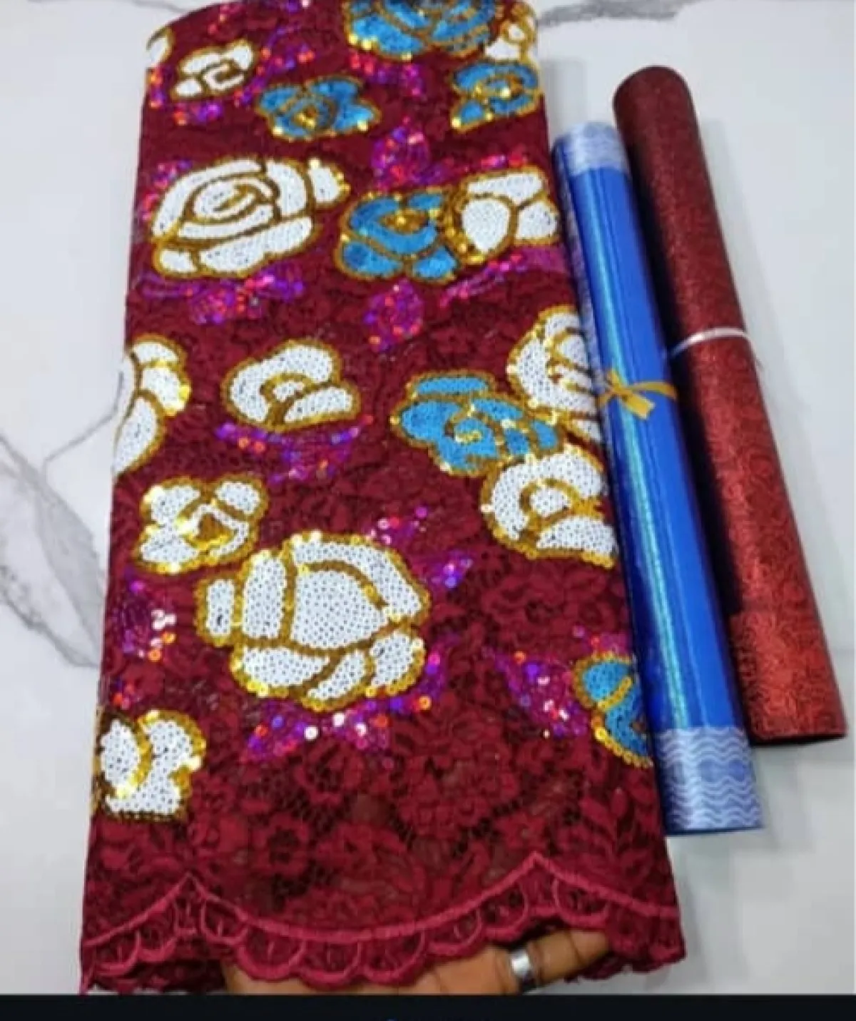 Colourful Chantilly Sequins Lace - Image 2