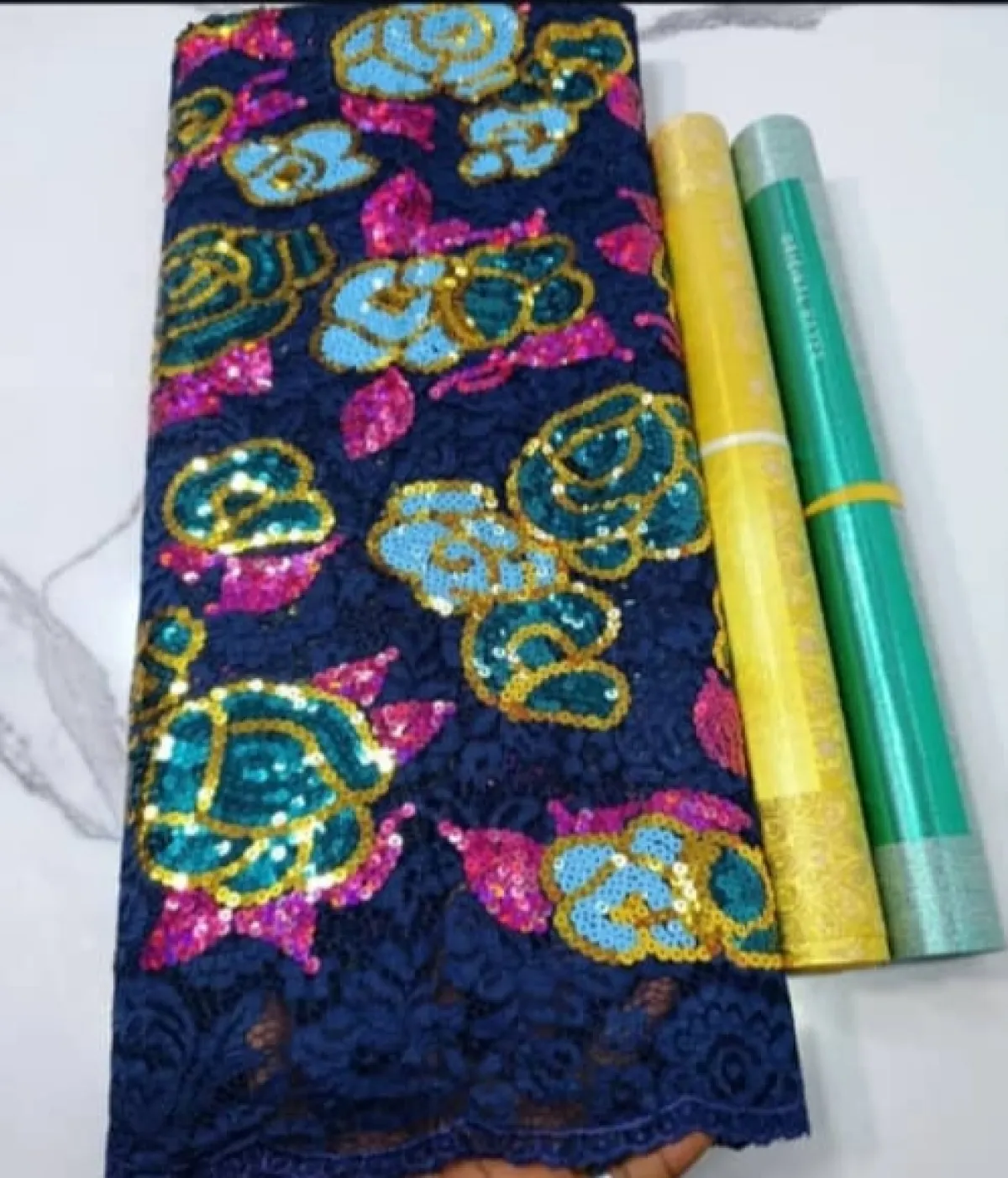 Colourful Chantilly Sequins Lace - Image 3