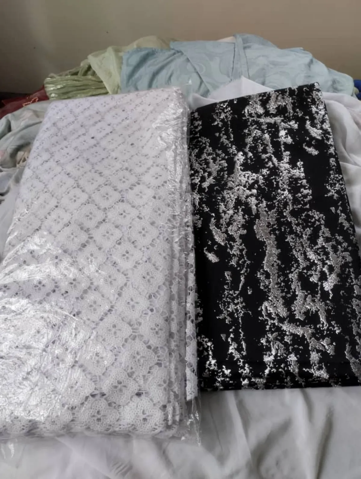 White Sequins Guipure Lace - Image 5