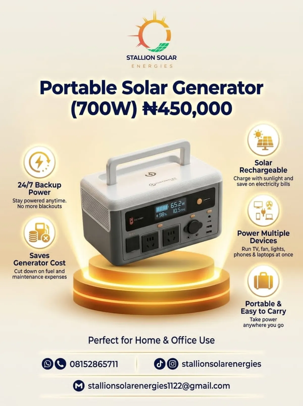 700Watt Solar Generator - Image 3