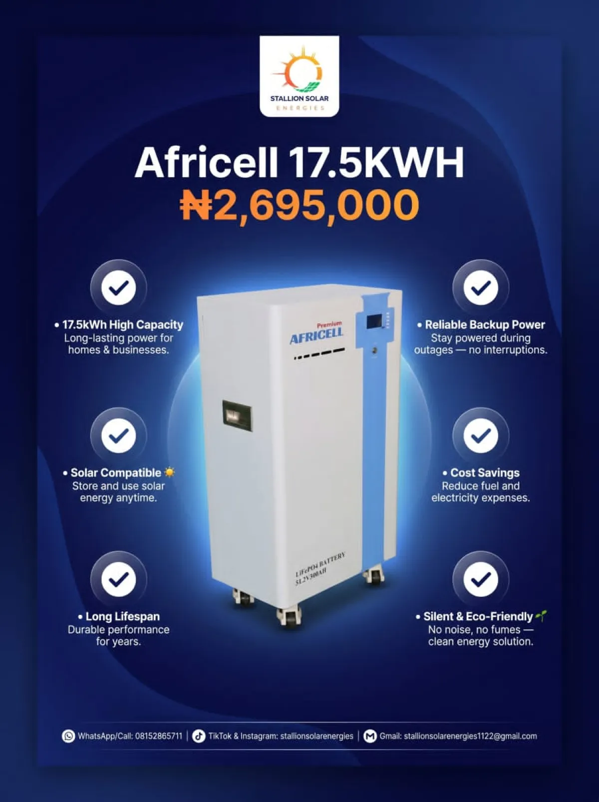 Africell 17. 5Kwh Lithium Battery - Image 1