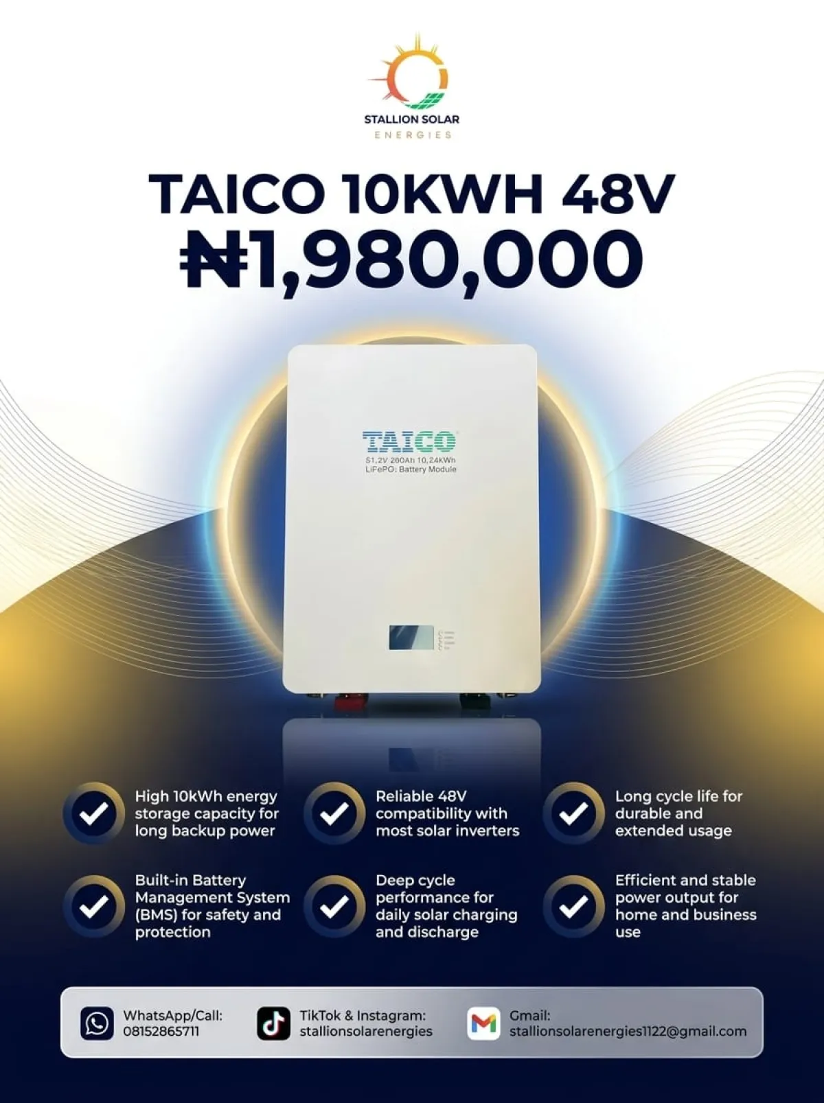 Taico 10Kwh Battery - Image 2