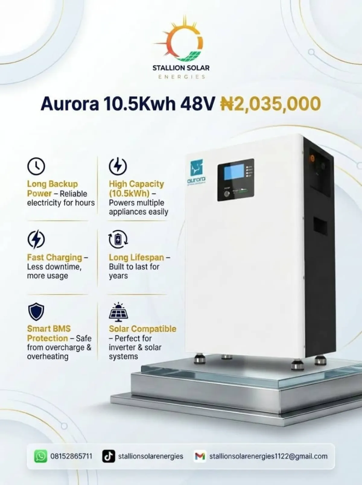 Aurora 10. 5Kwh Battery - Image 3