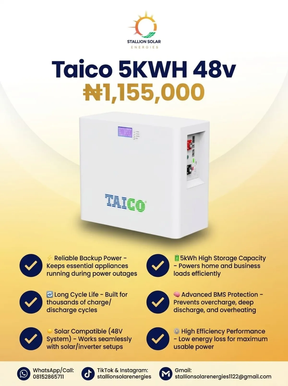 Taico 5Kwh Battery - Image 2