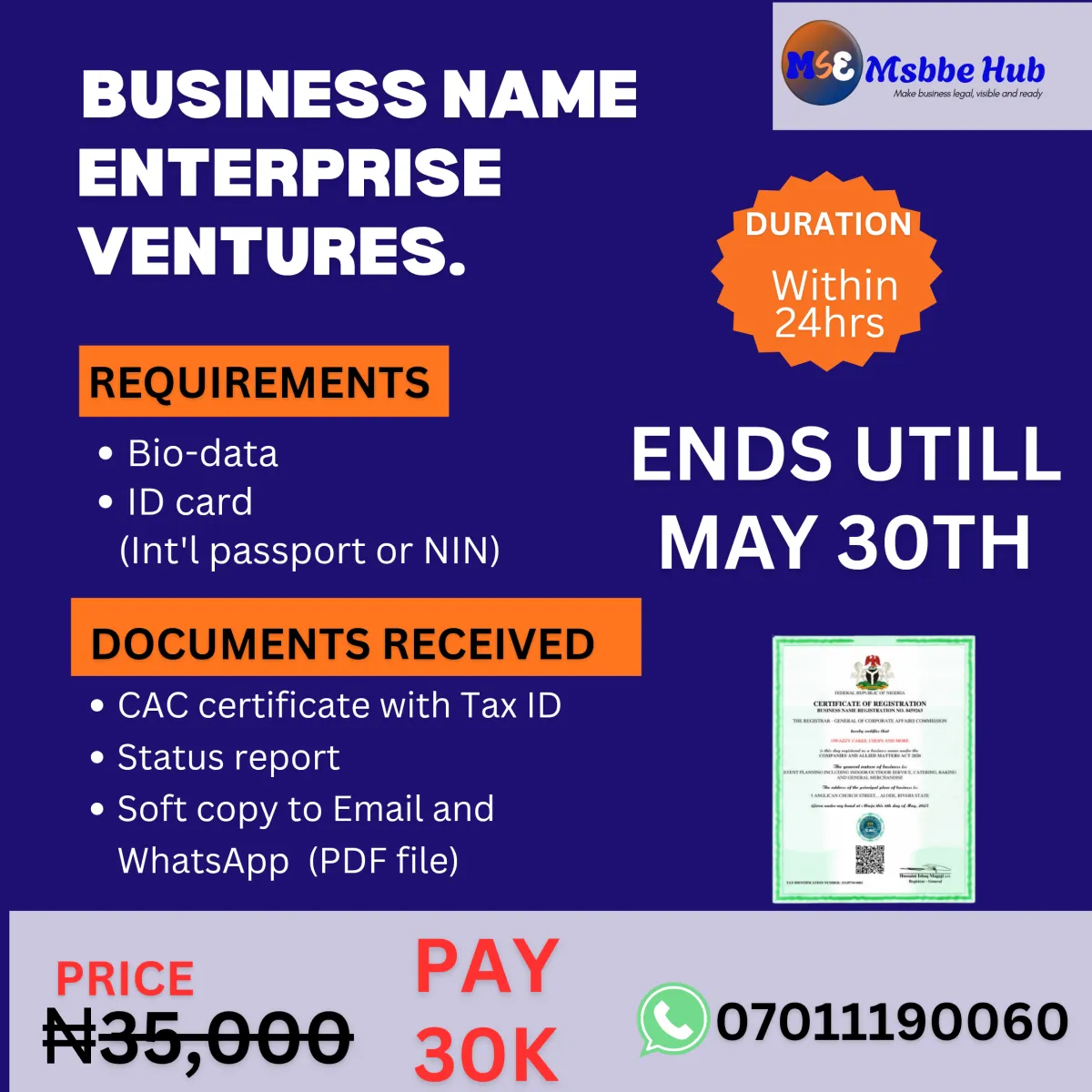 Register your Business name, Enterprise, Venture in Nigeria - Image 1