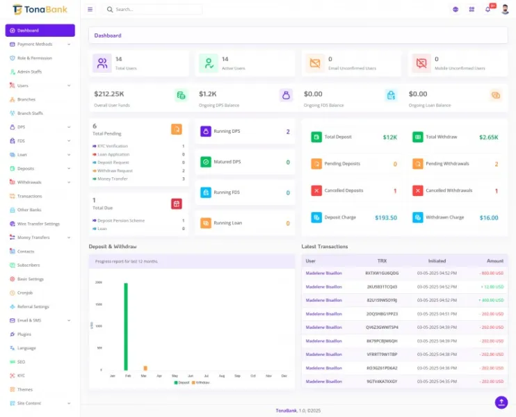 TonaBank - Online Banking PHP Script Platform