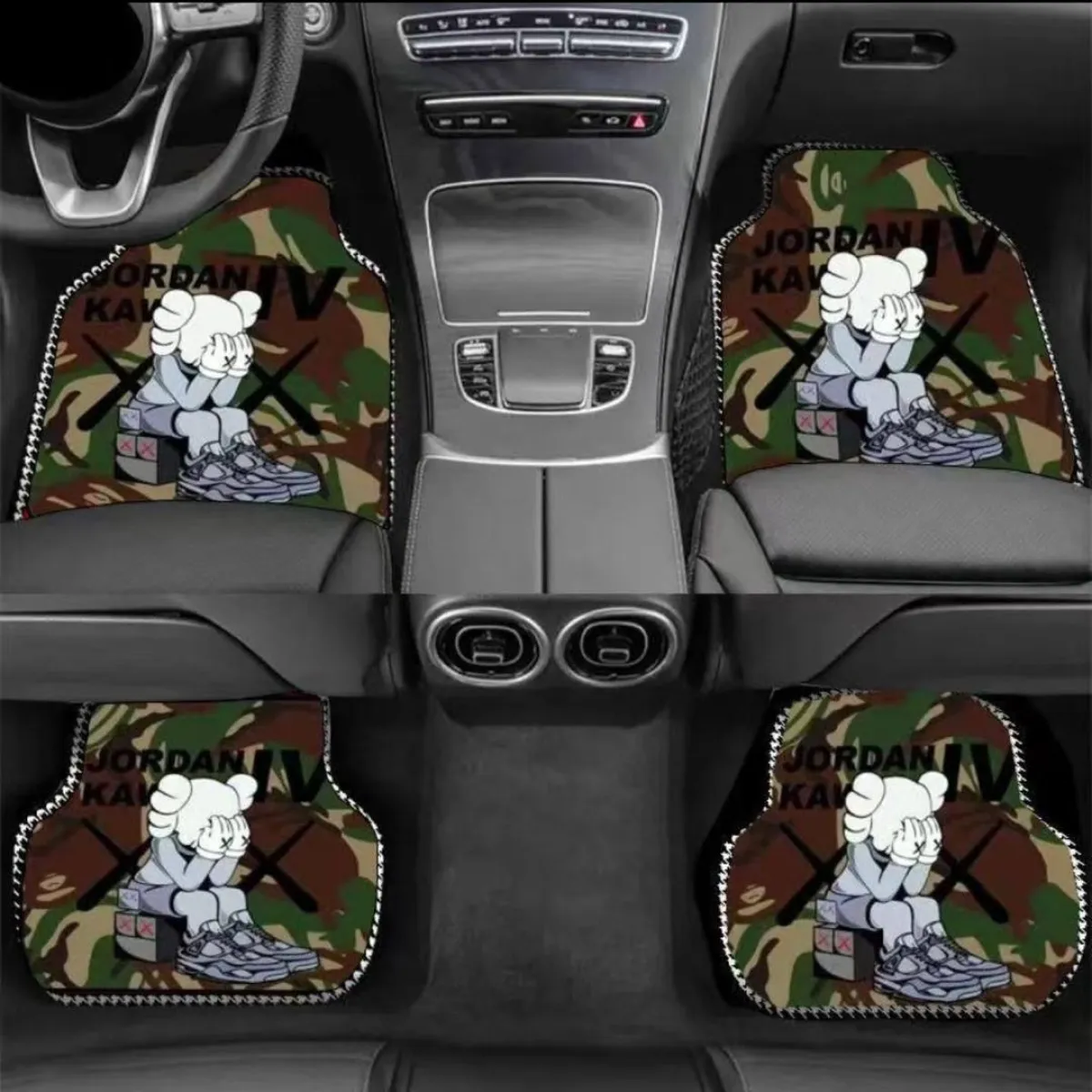 Universal 4-Piece Premium Car Floor Mat Set - Urban Streetwear Graffiti Des - Image 2