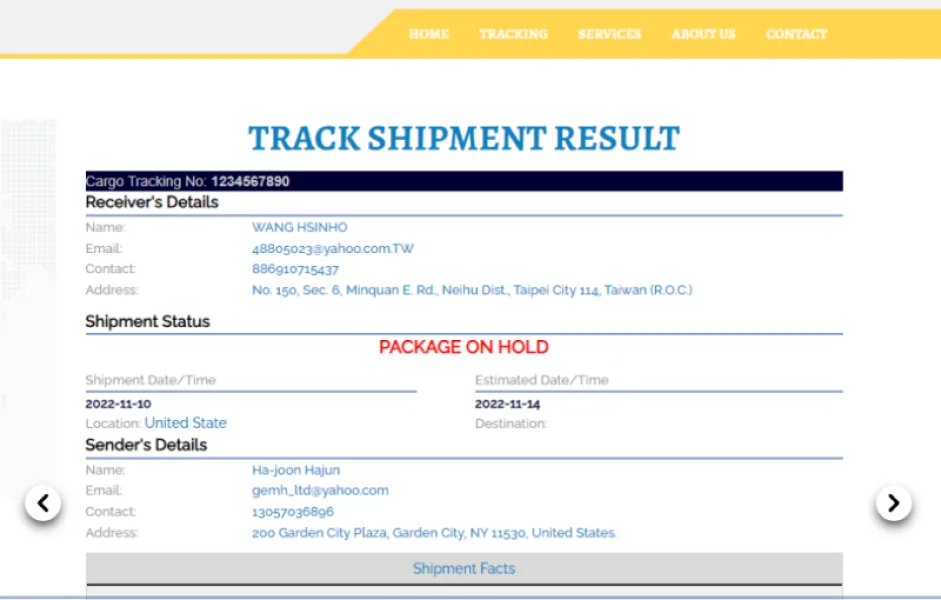 Shipping Website Script Template